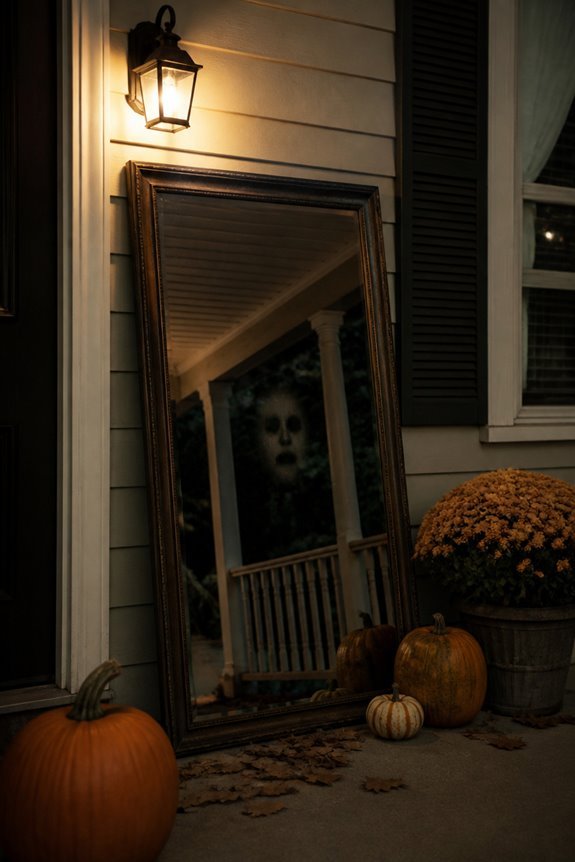 ghostly emerging mirrored faces