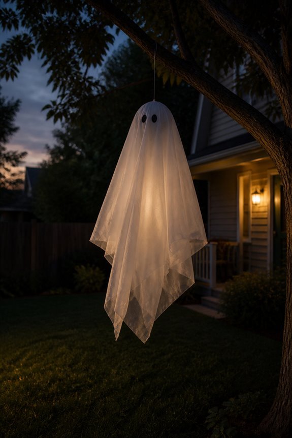 ghosts float varying heights