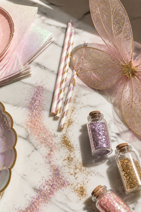 glitter accents enhance decor