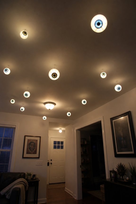 glowing floating led eyes