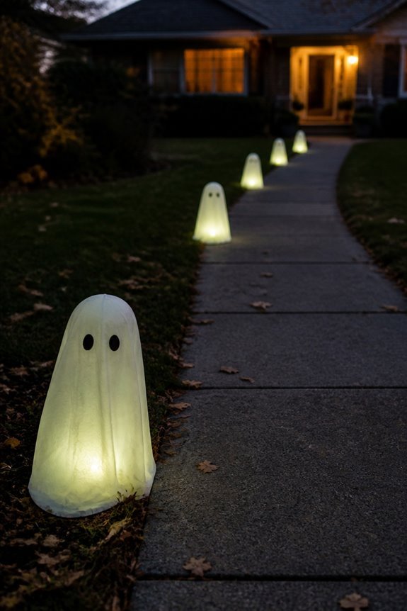 glowing ghost pathway markers