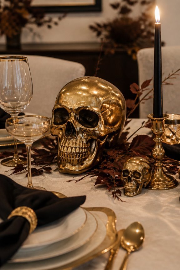 golden skull accent sophistication