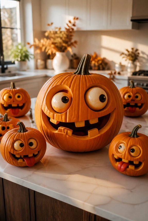 googly eyed pumpkin carving fun