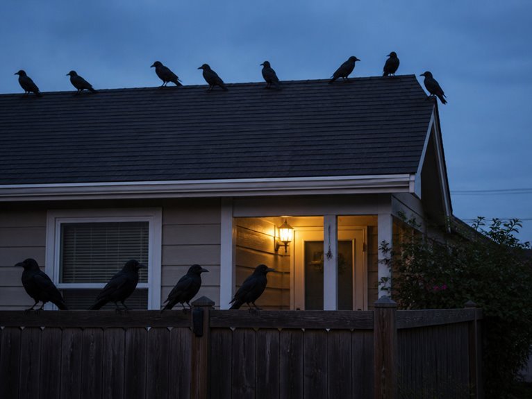 gothic outdoor crow decorations