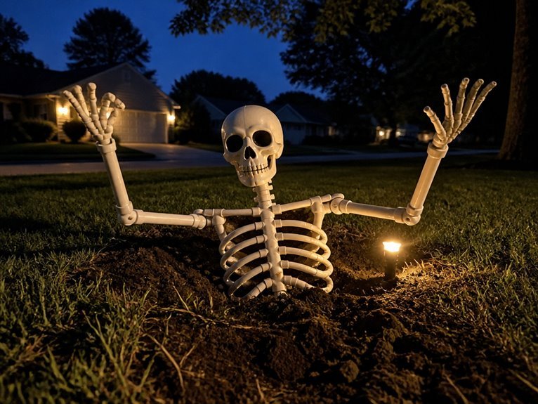 grave rising skeleton decoration effect
