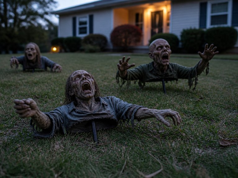 grounded halloween decor elements