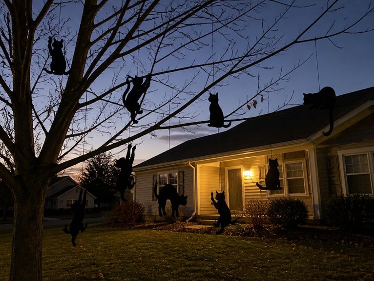 halloween cat tree decor