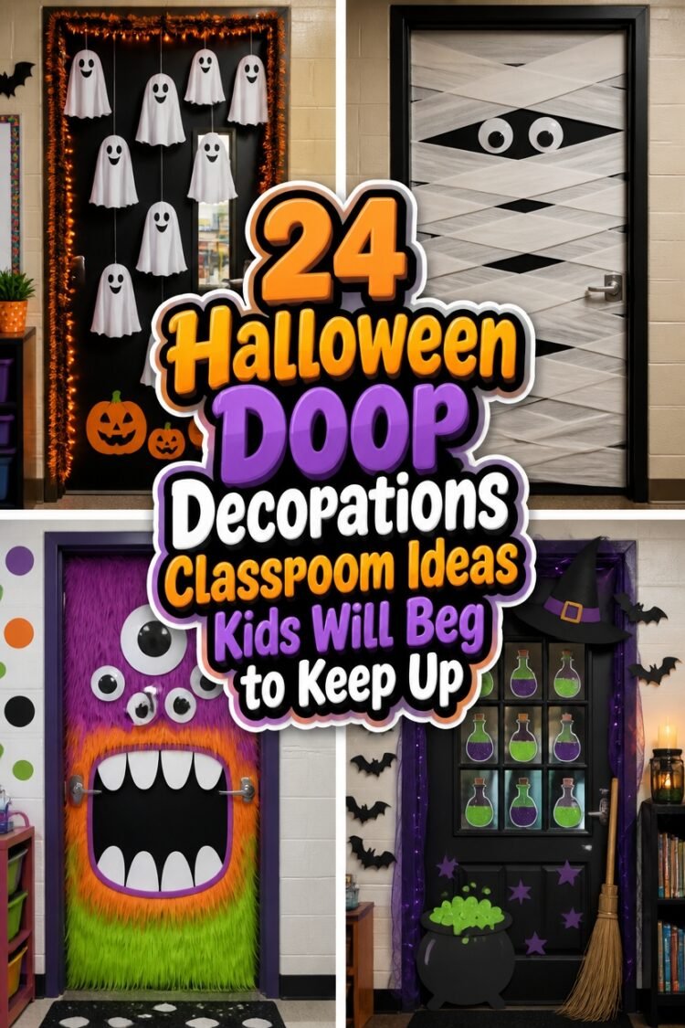 halloween classroom door decor