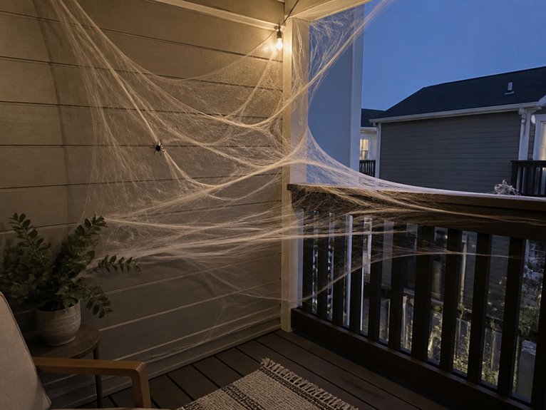 halloween corner cobweb decor