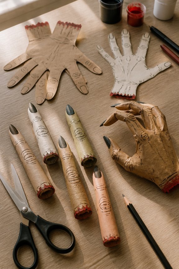 halloween paper hand decorations