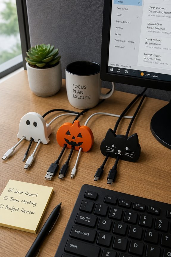 halloween themed desk cable organizers