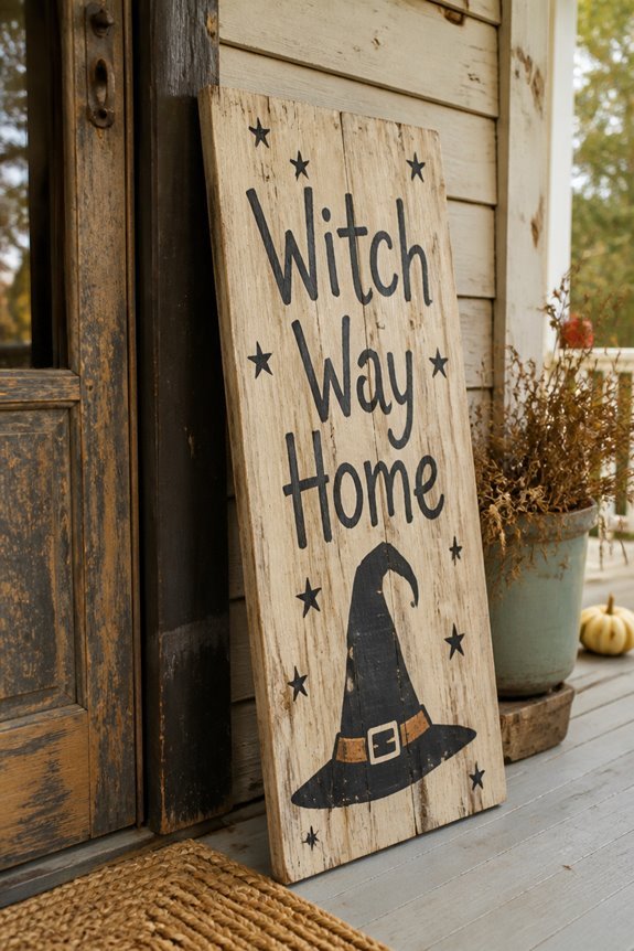 hand painted witchy signage