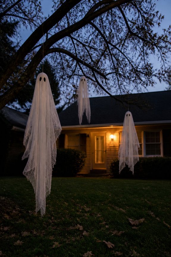 hanging fabric ghost decorations