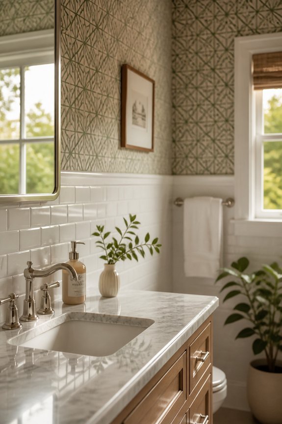 harmonizing wallpaper with fixtures