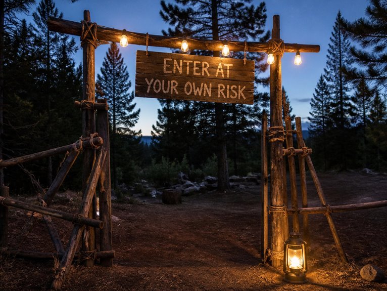 haunted campsite entrance decor