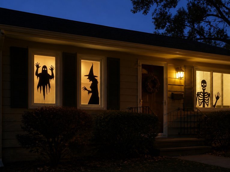 haunted house window silhouettes