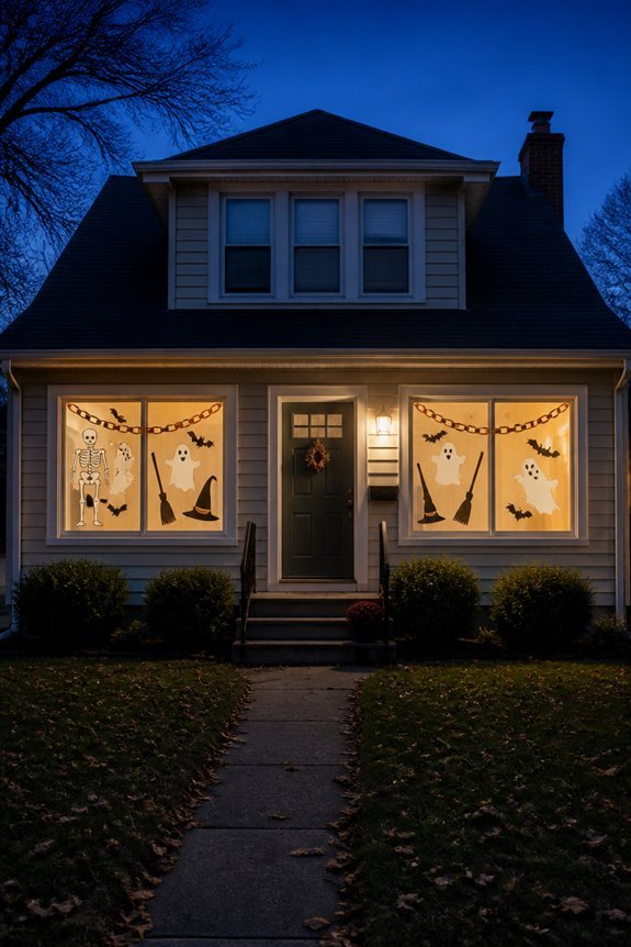 haunted house window silhouettes