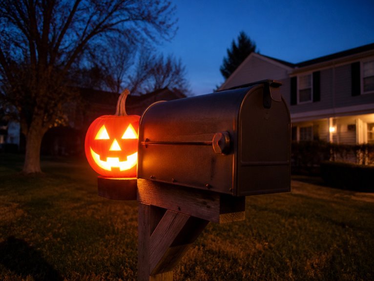 illuminated halloween mailbox decorations