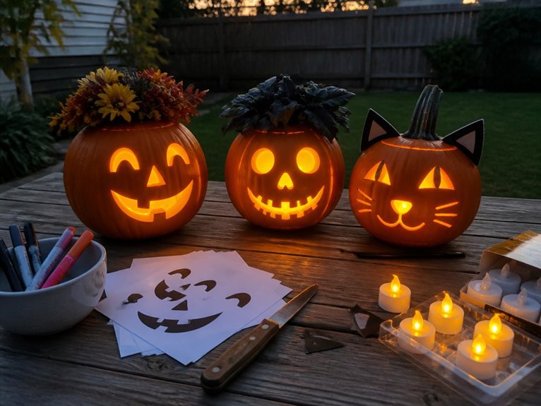 illuminated pumpkin table decorations