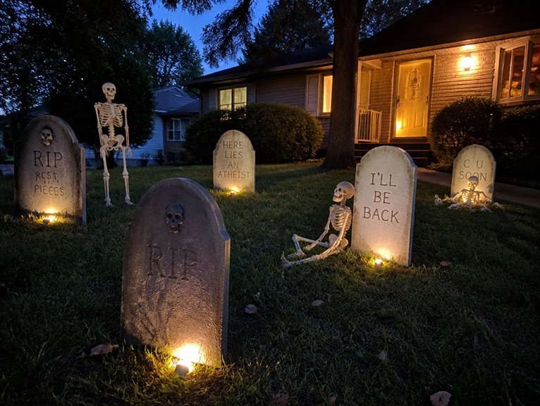immersive graveyard scene setup
