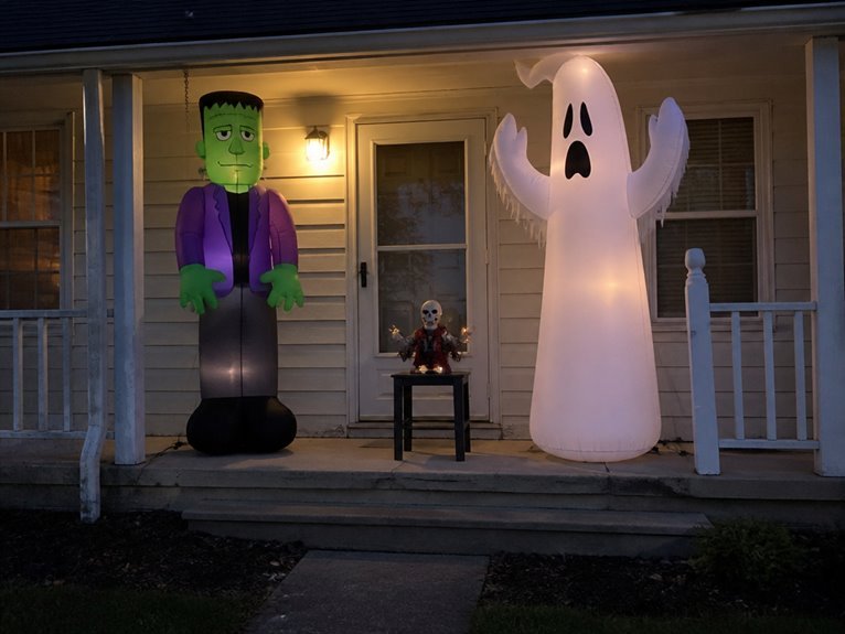 inflatable halloween decorations anchored securely