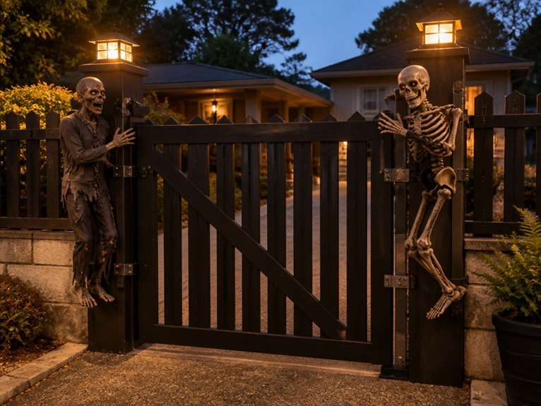 interactive halloween gate decorations