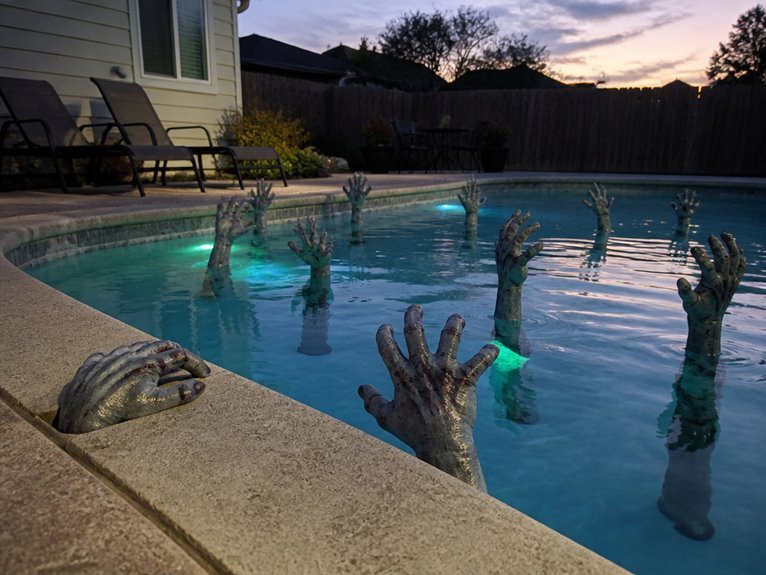 interactive halloween pool decorations