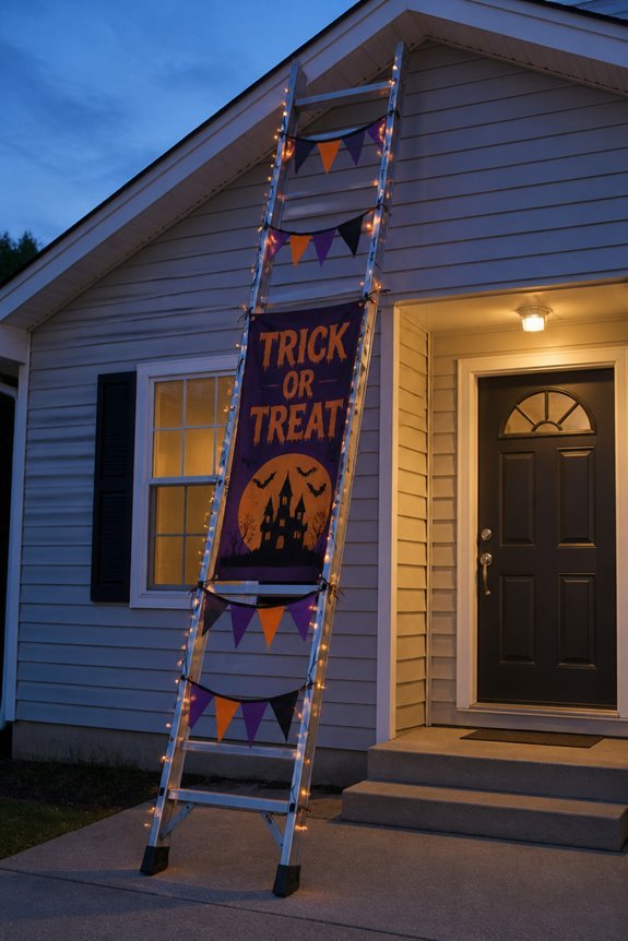 ladder mounted damage free decorations