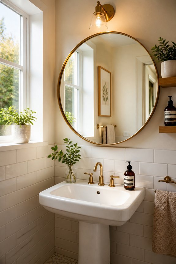 large mirror brightens spaces