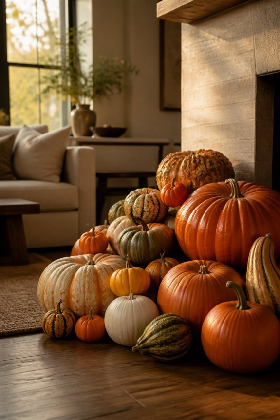 large pumpkins as focal
