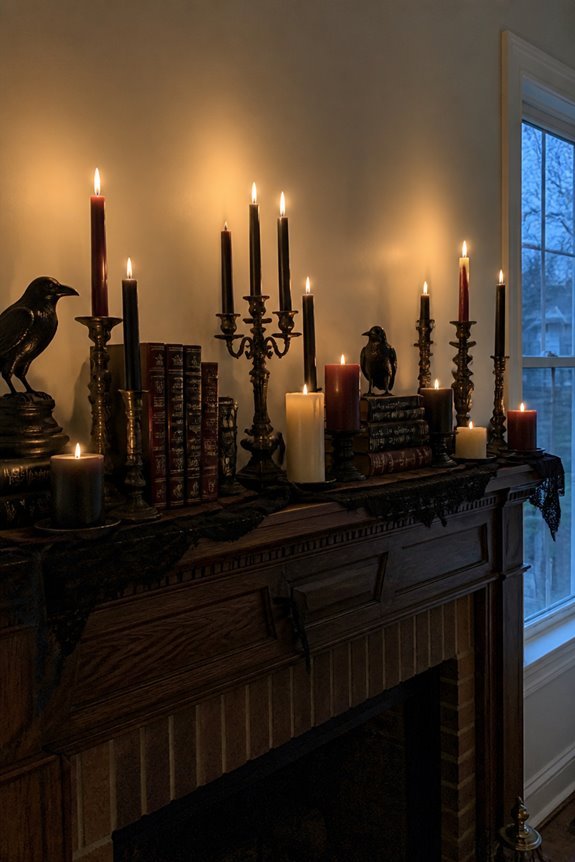 layered gothic candlestick display