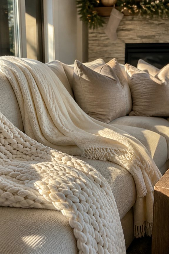 layered neutral wool decor