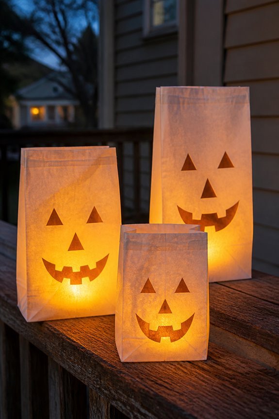 layered orange paper luminaries