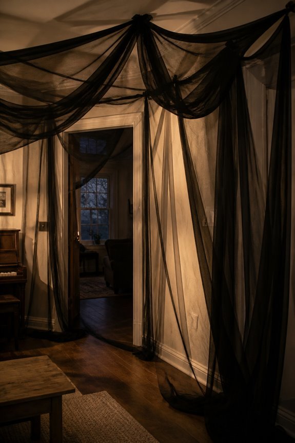 layered shadowy fabric draping