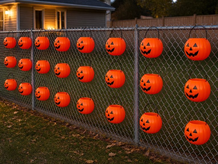 linked orange pumpkin garland