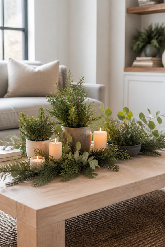low profile greenery arrangement