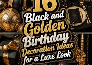luxe black and golden decorations