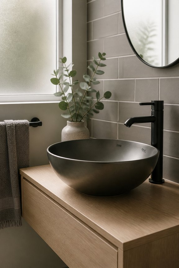 luxurious grey bathroom fixtures