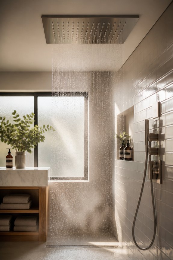 luxurious rainfall shower experience