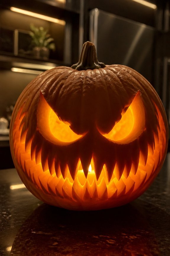 menacing jack o lantern design