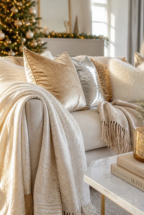 metallic accents enhance decor
