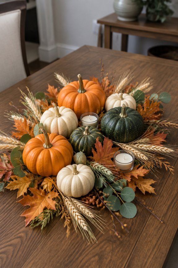 mini pumpkin decorative centerpiece arrangements