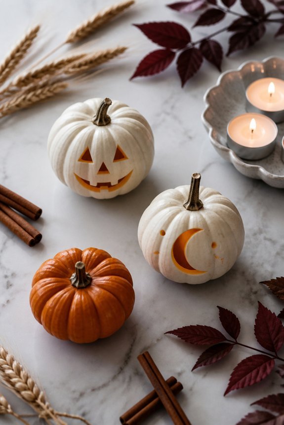 mini pumpkin display styling