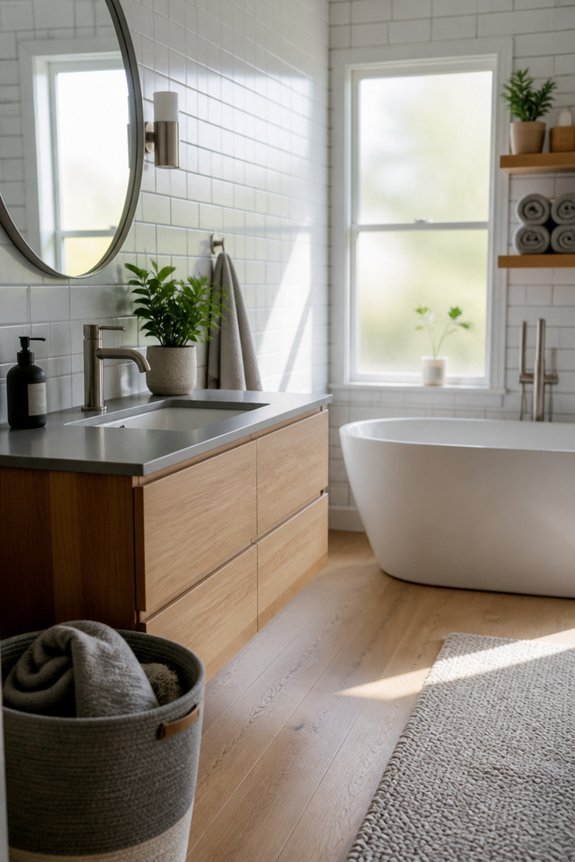 minimalist nordic grey bathrooms