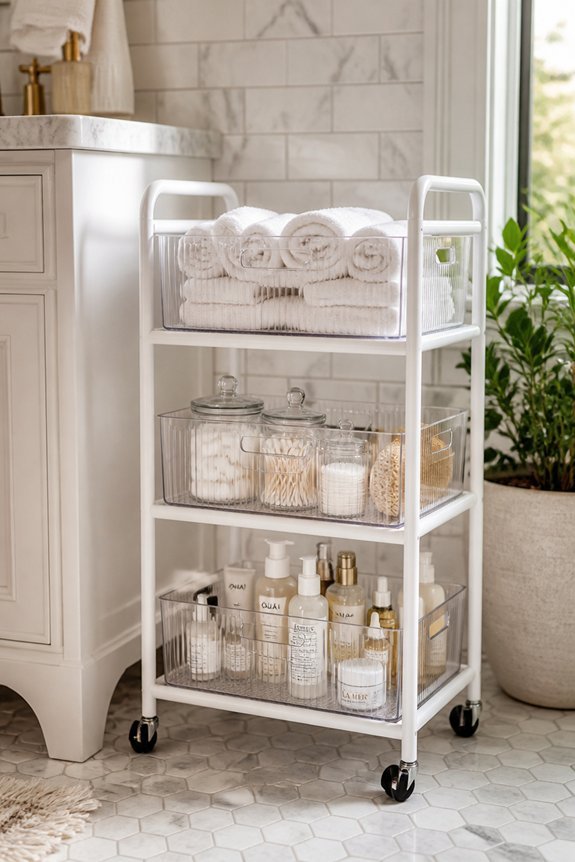 mobile adaptable bathroom storage