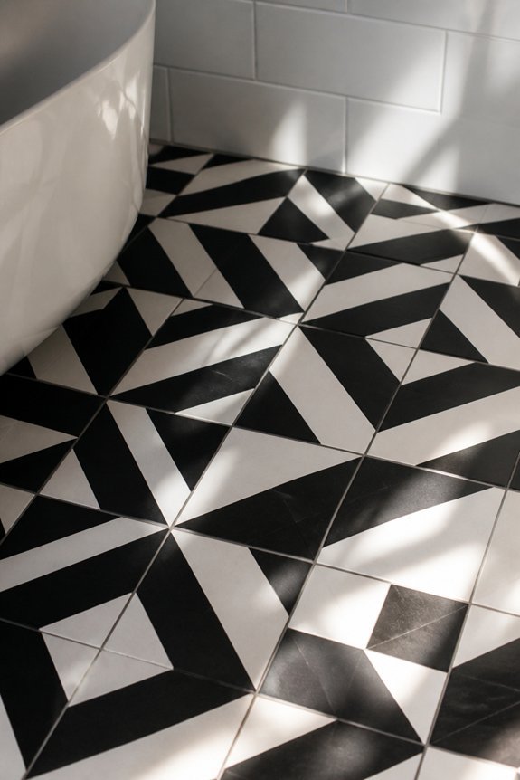 monochrome geometric tile designs