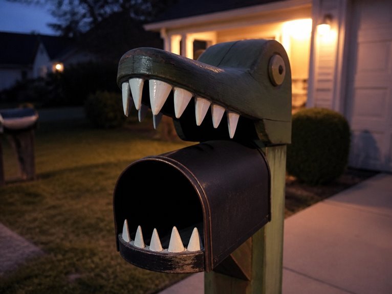 monster mailbox with teeth