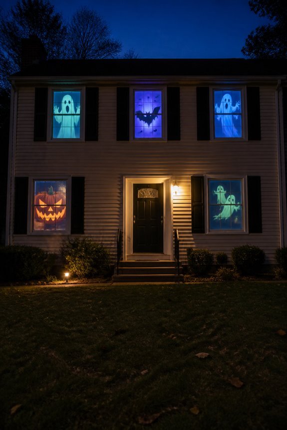 moving haunted window projections