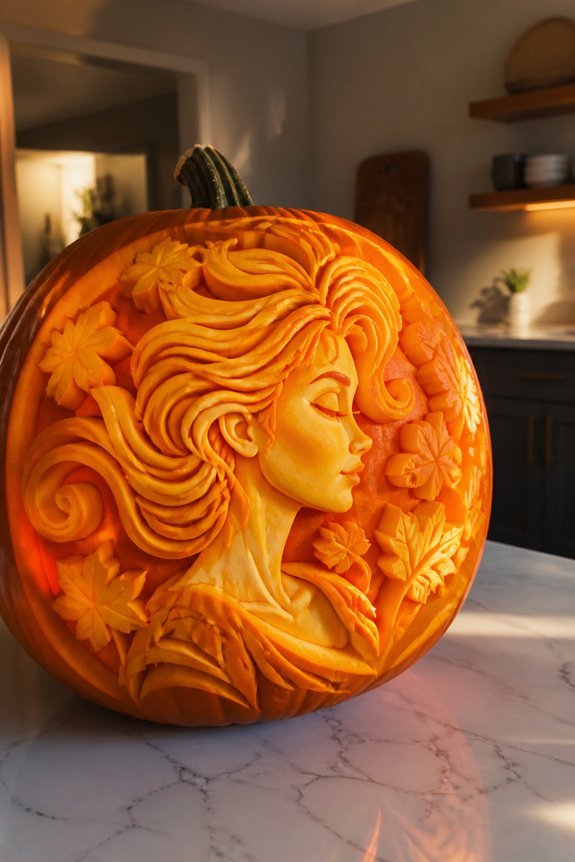 multi depth pumpkin carvings