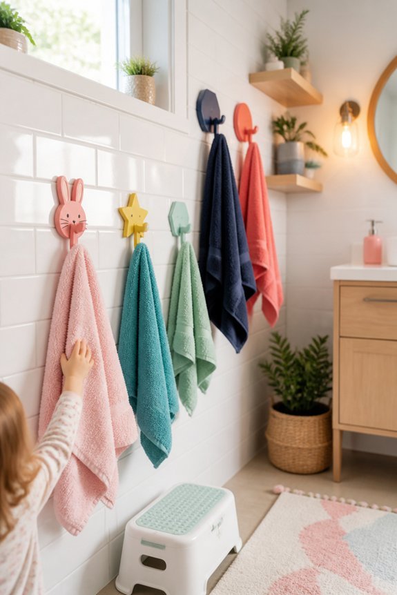 multi height towel hooks